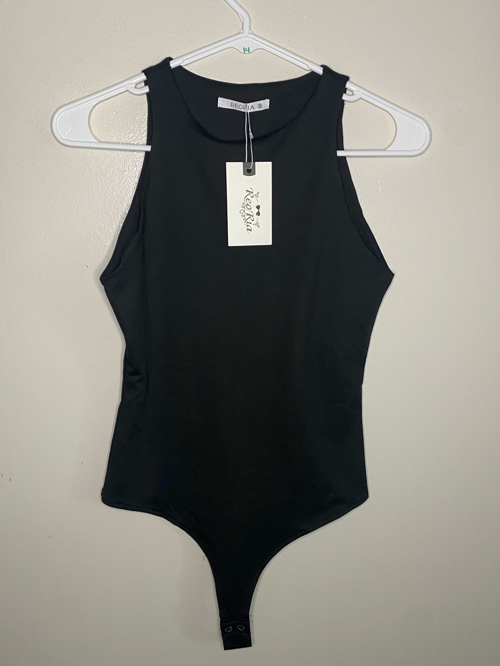 ReoRia Black Sleeveless High-Neck Bodysuit Closet Staple Size Small NWT
